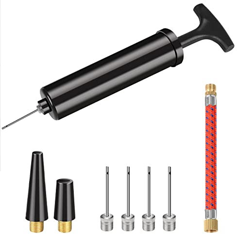 Ballpumpe mit 4 Ball Pumpe Nadeln 2 Düse und 1 Schlauch für Fußball