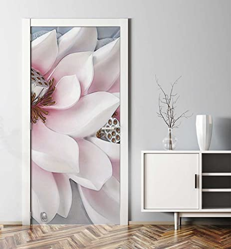 MyMaxxi Türtapete selbstklebend - Einteilige Türfolie 90x200 cm - Motiv: Blüte rosa Türklebefolie zum verschönern & bekleben der Tür - Türaufkleber aus Klebefolie