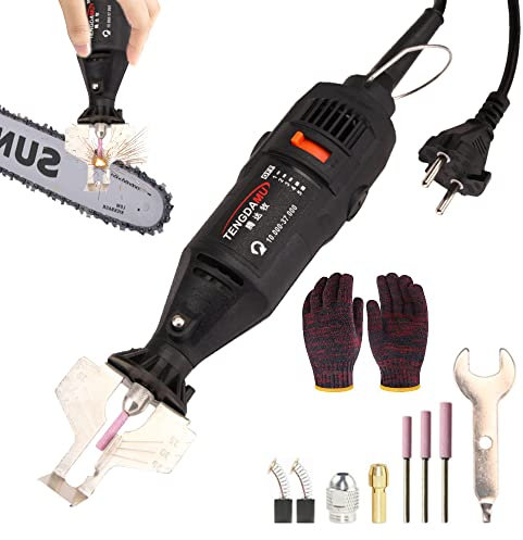 Kit d'affûteuse de chaînes de tronçonneuse sans fil 180W outil de meulage de moulin électrique à main affûteuse de chaîne à main (noir)