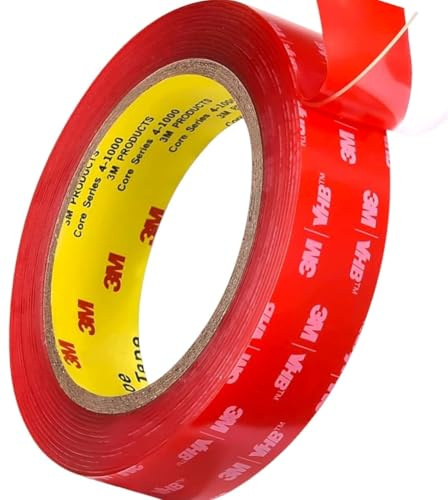 MHsons 4910 Double Sided Tape (20mm x 3m) Adhesive Mounting Tape Clear Transparent Acrylic Heavy Duty Tape for Car, Home, Office Decor, LED Light Mount | (20mm x 3meters)