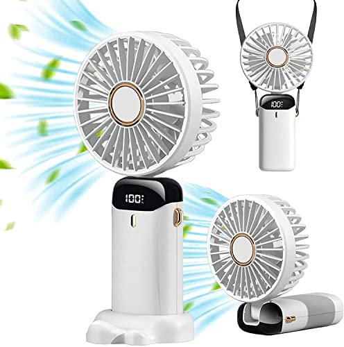 SHENKETU Handventilator Tragbarer Akku USB Ventilator/Tragbarer Mini Lüfter Elektrischer Aufladbarem Batterie Faltbar Kompatibel mit Laptop Multi Port Steckdose für Reisen Zuhause