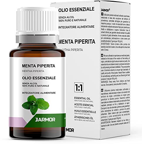 Italienisches ätherisches Pfefferminzöl | 100% rein 10 ml | Haarschuppen und juckender Mundgeruch | Ergänzung zur internen therapeutischen und diätetischen Anwendung | Jarmor
