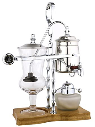 JITEM Kaffeebereiter Belgien Luxus Royal Family Balance Syphon Kaffeebereiter Siphon Brewer Elegantes Design Retro Stil 4-5 Tassen Glas Siphon Topf für Kaffee oder Tee