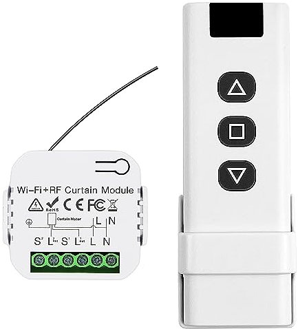 Interruttore Tapparelle WiFi, con Telecomandi RF e Modulo Ricevitore, Controllo Tapparelle Elettriche per Tende e Persiane, 433MHz Modulo Comando Timer, Smart Life Dispositivi