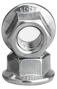LXURY 2/5 Stück M5 M6 M8 M10 M12 304 A2-70 Edelstahl Linksgewinde Flansch Sechskantmutter (Size : M6 5pcs)