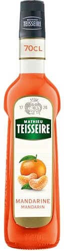 Sirop de Mandarine Mathieu Teisseire, pour boissons rafraîchissantes, cocktails et desserts, bouteille de 70cl
