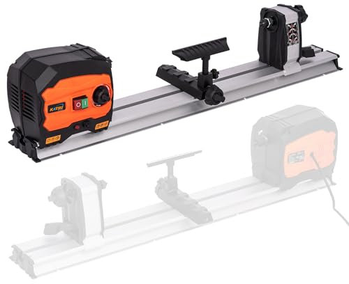 KATSU Mini Wood Lathe 550W Variable Speed Electric Benchtop Woodturning Lathe Machine 600mm Max Workpiece Length for Woodworking DIY Projects