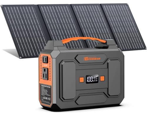 Centrale elettrica portatile con pannello solare pieghevole da 40 W, generatore a energia solare da 100 W con pannelli, presa CA da campeggio batteria da 146 Wh DC per dispositivi intelligenti RV