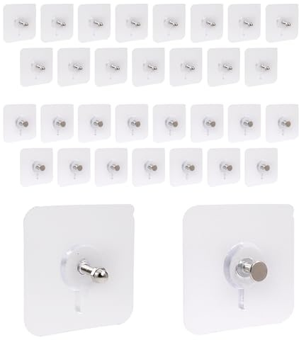 DBOO 30 ganci adesivi per cornici – Ganci adesivi resistenti per appendere facilmente e senza chiodi – forte supporto adesivo, reggono fino a 5 kg – adatti per vetro, metallo, legno