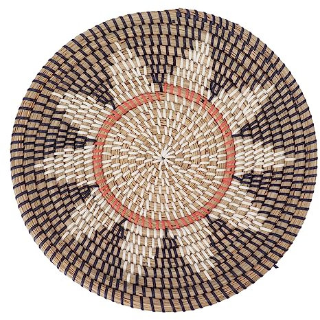 MOUMOUTEN Runde Gras-Wandornamente, Hängende Gewebte Wandkörbe, Handgestrickt, Für Wohnzimmer, Küche, Schlafzimmer, Heimdekoration, 35 cm Durchmesser(B)