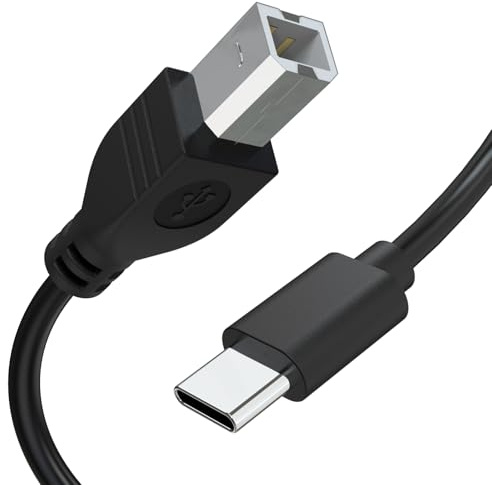 Câble d'imprimante USB B vers USB C pour MacBook Pro, Air, HP, Epson, Canon, Brother, Lexmark, Xerox, Câble MIDI USB C compatible avec Yamaha Casio Digital Piano, Clavier MIDI, Contrôleur DJ, DAC, 1 m