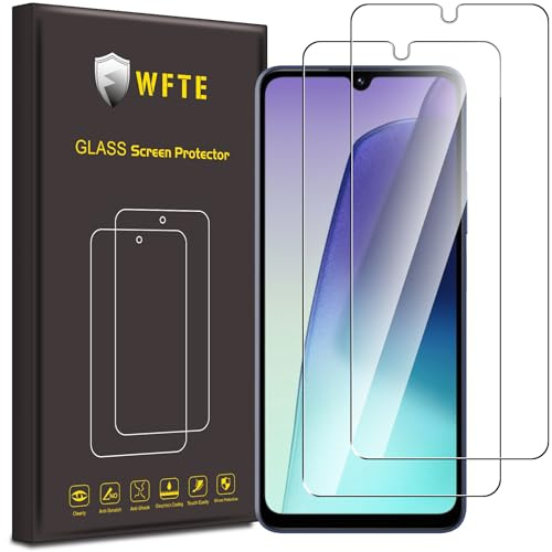 WFTE 2-pack härdat glas för Xiaomi Redmi A5/A4 4G/Poco C71/C75 5G/Redmi 14C skärmskydd, 9H hårdhet, repskydd, anti-fingeravtryck, bubbelfri, HD-klar, premiumskyddsfilm för Redmi A5