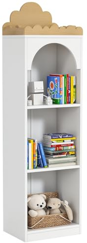 AIYAPLAY Librería Infantil Estantería para Libros Infantil de 3 Niveles Estantería Infantil para Guarderías Habitación Infantil Blanco y Natural