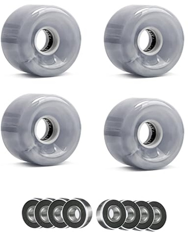 ANWEALTH 4X Ruote per Pattini A Rotelle 65mm 78A Ruote di Ricambio per Skateboard con Luci A LED Ruote per Longboard Ruote per Cruiser con Cuscinetti ABEC-9 608Zz