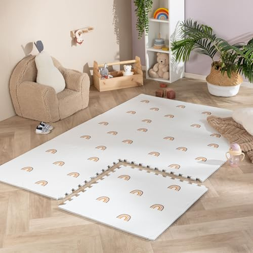 Little Olly Puzzlematte - Alfie Rainbow Weiß - Flachgewebe - Kinderzimmer, Babyzimmer