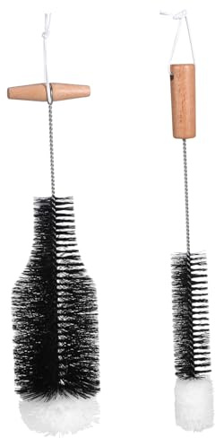 MOLUCKFU 2pcs Chimney Cleaning Brushes with Extended Reach and Sturdy Wood Handle for Efficient Cleaning Ovens and Grills, Made of Sturdy Wood and Stainless Steel