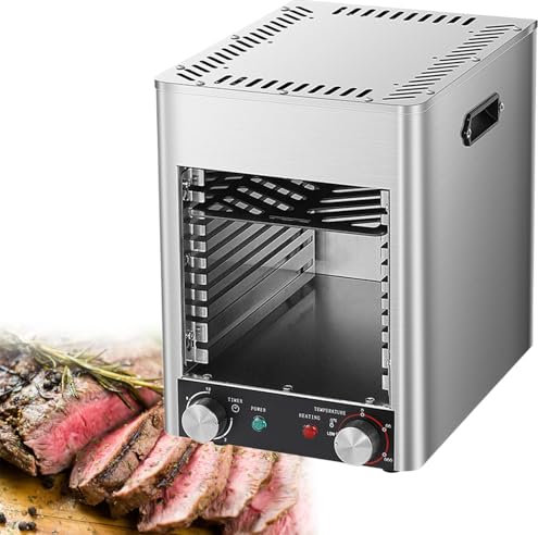 GESAIDES Griglia Elettrica per Bistecche da 3400 W, Griglia per Bistecche Commerciale per Interni, Griglia Automatica per Bistecche, Tempo e Temperatura Regolabili, Adatta per Cucine Interne