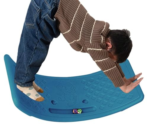 Balance Board Kids, Wobble Board Seesaw for Toddlers, Children's Balance Boards Bounce Board Games Toys, Non Slip Sensory Training Balance Beam Core Strength Yoga Equipment for Boys, Girls