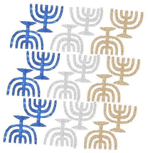 Gatuida 50 Piezas De Decoración Para Hanukkah Soportes Para Esparcir Adornos Con Forma De Estrella Recortes Para Banquetes Menorá Fiesta Centro De Mesa Decoración Estrella Brillo