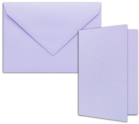 10x DIN B6 Faltkarten Set mit Umschlägen in Lila - 120 x 170 mm - ideal für Einladungskarten, Hochzeit, Taufe, Kommunion, Konfirmation - Marke: FarbenFroh