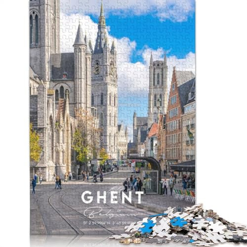 Gent in Koordinaten-Puzzle für Erwachsene, 1500 Teile, anspruchsvolle Familienspiele, Denksportaufgaben für Kinder ab 12 Jahren, 1500 Teile (85 x 57 cm)