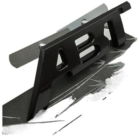 3D Metall Chrom Schwarz Logo ABT Emblem Auto Kühlergrill Abzeichen Aufkleber(80x32mm,Grille Glossy Black)