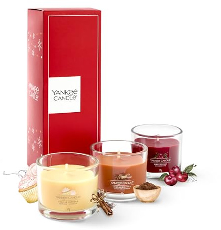 Yankee Candle Duftkerzen Geschenkset | 3 duftende Mini gefüllte Votivkerzen | Soja-Wachs-Mix | Perfekte Geschenke für Frauen