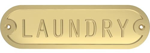 Franklin Brass Derby Laundry Door Sign Metal Interior Door Plaque in Brushed Gold HHIDPL-BRG-U