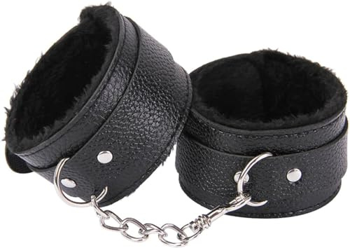 Sex Bed Bondage Restraints Rope Kit Straps Bondaged Bed Tie Downs Fuzzy Handcuffs Hand Cuff Set for Adults Grownups Bedroom Sex Hand Cuff Bracelets Bed Restraint for Queen Sized Bed Sweater DH-49