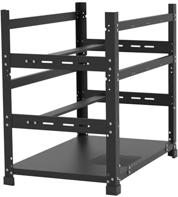 Generisch Vollständig Geöffnetes Festes Rack – Mining Rig Frame Für 6 8 10 12 Karten | Mit Zwei Netzteilen Mehreren Grafikkarten | Open Mining Frame Rack Für 12 GPU Mîning Case Papierbox