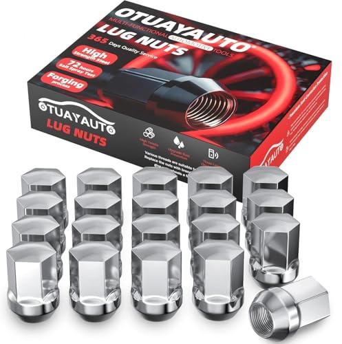 OTUAYAUTO 9/16-18 OEM Lug Nuts, 20PCS Chrome OEM Factory Style, 22mm Hex
