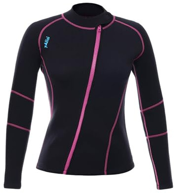 Yihuimin La Plongée sous Marine Et Le Surf Veste De Combinaison De Plongée en Néoprène De 3 Mm pour Femmes La en Apnée Pagaie Noir XXL