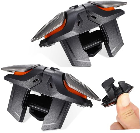 UKCOCO Mobile Phone Gaming Controllers with Ergonomic Buttons and Non-Slip Finger Sleeves, Compatible with Most Cases, 6-Finger Design for Mobile Game Triggers