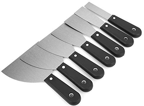Haofy Set di Coltelli per Intonaco Maniglia Pieghevole per Riporre Pala da Parete per Pulire e Sgrassare Varietà di Dimensioni da 7 Pezzi per gli Appassionati del Fai da Te
