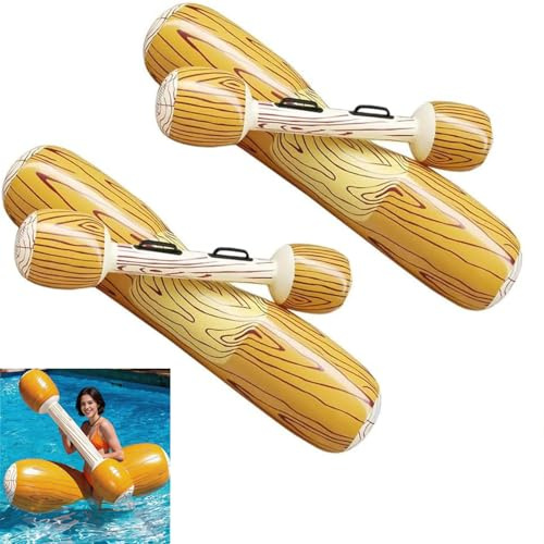 Aufblasbare Pool Spielzeug ，Erwachsene Battle Log Raft Wasserspielzeug，aufblasbares schwimmendes Ruderspielzeug ，Erwachsene -Pool-Party Wassersportspiele Lügen Flöße Float(4 Stück)