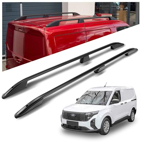CHROMEMASTER | Barras Longitudinales de Techo Compatibles con Ford Transit Courier 2023+; Permiten el Montaje de Barras de Techo, Cofre de Techo y Portabicicletas | Instalación Fácil y Rápida