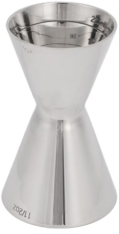 Yosoo Health Gear Jigger de Doble Extremo de Acero Inoxidable 304, Medidor de Cóctel Pulido con Espejo, con Marcas de Medición Claras para Herramienta de Coctelería