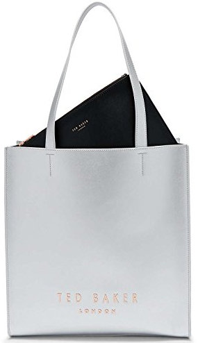 Ted Baker ELISSA LEATHER SHOPPER BAG SILVER