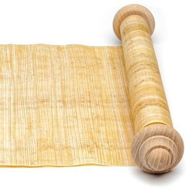 Forum Traiani Schriftrolle 90x20cm, Papyrusrolle mit Holzstange | Beschreibbar, Geburtstags-Gutschein klein, Geschenkidee Hochzeit, Für Einladungen, Deko