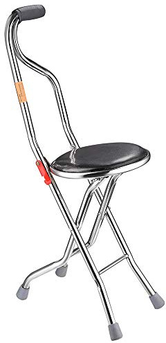 Medical Folding Walking Stick with Seat Four Legged Portable Travel Hiking Cane Chair Stool Eldely Care Aid Physical Rehabilitation US Delivery