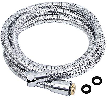 Petfu Flessibile Doccia 2 Metri, Tubo in Acciaio Inox, Anti Torsione, Cromato, Adatto per Tutti i Soffioni Doccia 1/2