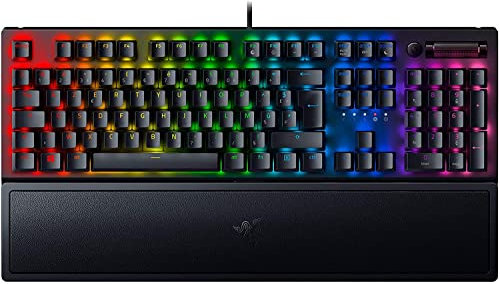 Razer BlackWidow V3 (grüne Schalter) – mechanische Gaming-Tastatur (Clicky Mechanische Switches, Tasten aus ABS, Doubleshot, Media-Tasten, Handgelenkauflage) AZERTY-Tastatur, Schwarz