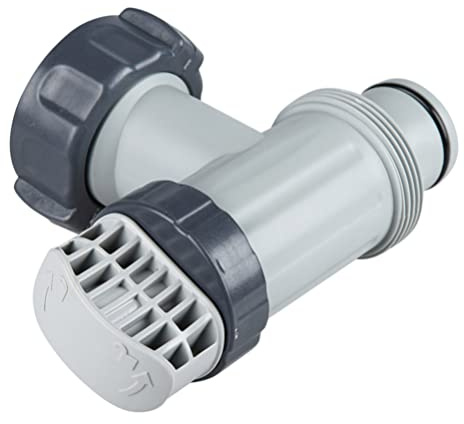 poolomio® Absperrventil, Absperrhahn für Intex Pool | kontrollierter Wasserein- und auslass | Poolzubehör kompatibel mit Allen Anschluss Ø 38 mm | chlor- und salzwasserbeständig Poolschlauch