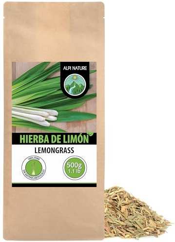 Alpi Nature Citrongräs Te 500g, Citrongräste, Torkade och Skurna Citrongräsblad, Lösbladigt Te