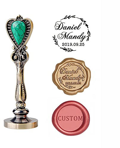 Kundenspezifischer Wachs-Siegel-Stempel, personalisierter Umschlag-Siegel-Stempel mit Logo, Text, Name, individueller Siegelstempel für Hochzeitsfeier, Einladung, Geschenkverpackung, Umschlag