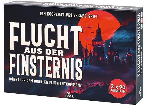moses. Flucht aus der Finsternis - EIN kooperatives Horror Escape-Spiel, interaktive Escape-Action in gruseliger Atmosphäre, 2 x 90 Minuten Spielspaß, Exit Game für 1-6 Personen ab 14 Jahre