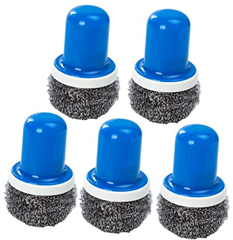 5 Pièces en Laine d'acier Brosse à Casserole Nettoyage Au Wok Laine d'acier Inoxydable Brosse De Nettoyage pour Casseroles Et Poêles Éponge Brosse à De Fer