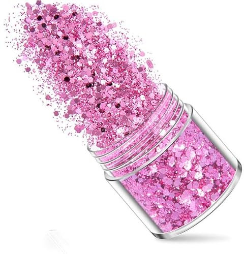 3D Spiegel Silber Nail Art Glitzer Sechseck Paillette Pailletten Flocken Funkelndes Puder Maniküre Dekoration-225,10ML