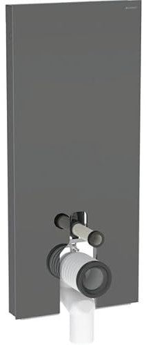 Geberit Monolith Sanitärmodul für Stand-WC, 114cm, Wasseranschluss hinten mittig, mit P-Anschlussbogen, 131.033.JK.5, Farbe: Glas Lava