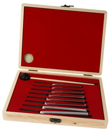 Professionelle Musikstimmgabel aus Aluminium, 8 Stück, Silber | Standard Stimmgabel für Gitarre und Violine, Glatt und Rund, Tragbar, Leicht zu Bedienen, Rostarm